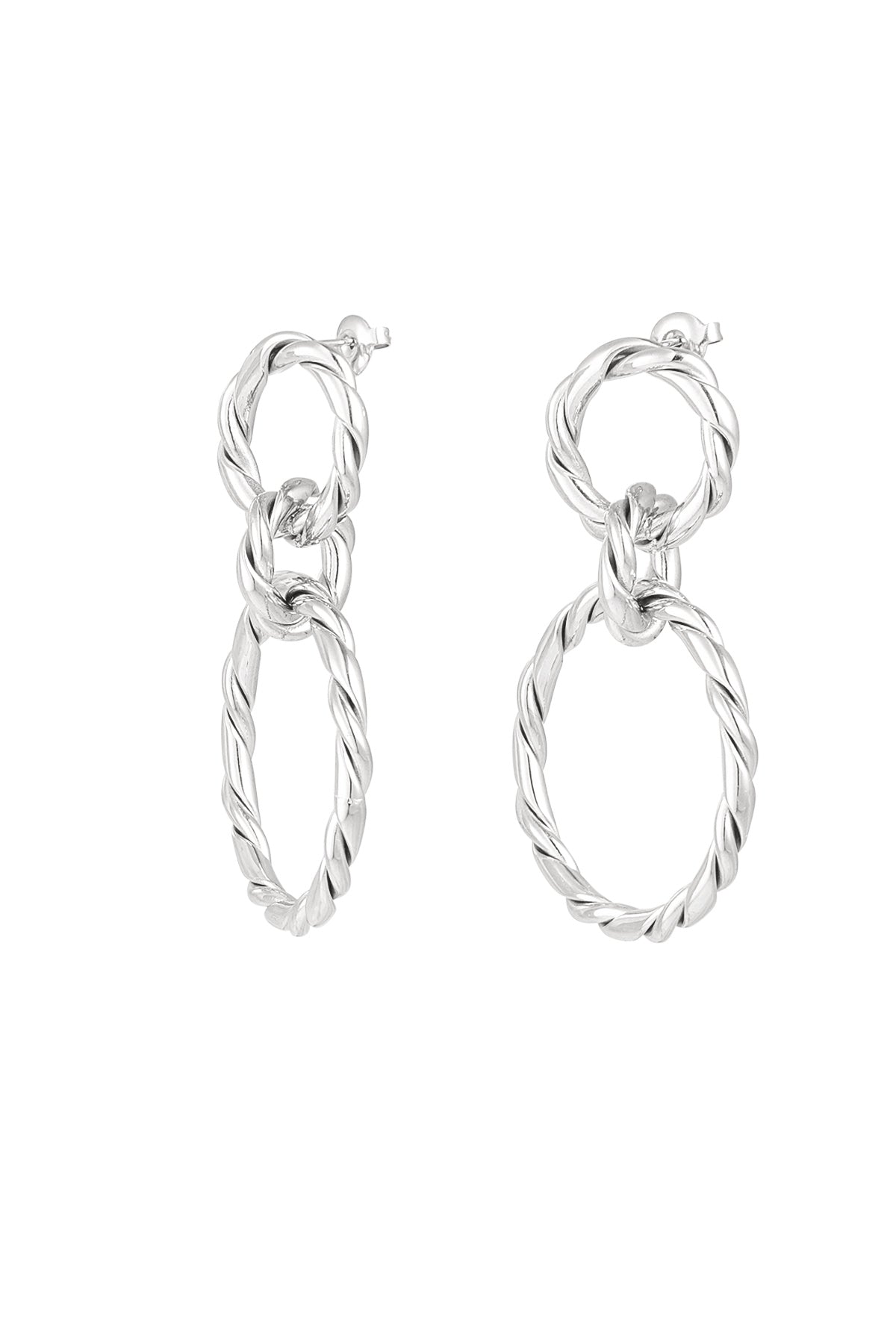 Twist Hoops Silver | Zilveren Gedraaide Hoepel Oorbellen