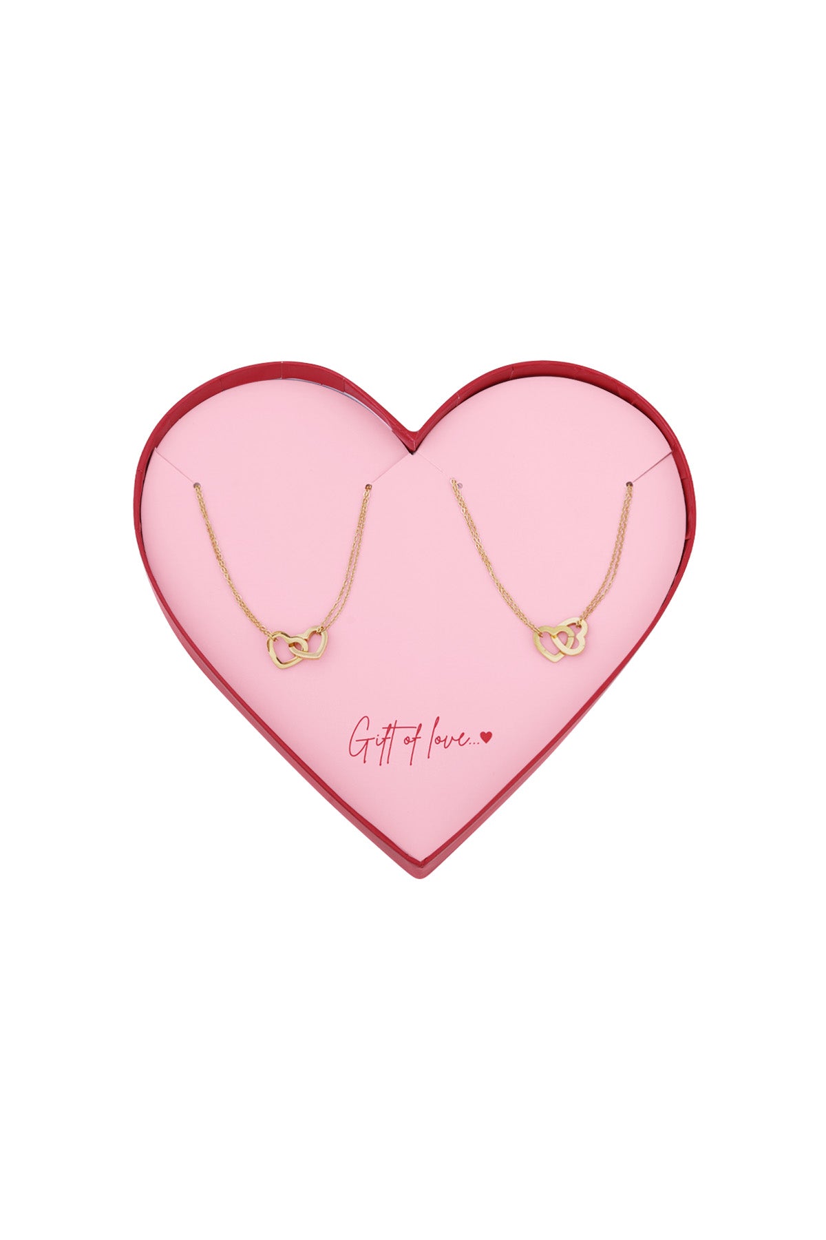 Heart gift box | 2 Matching Hartjes Kettingen