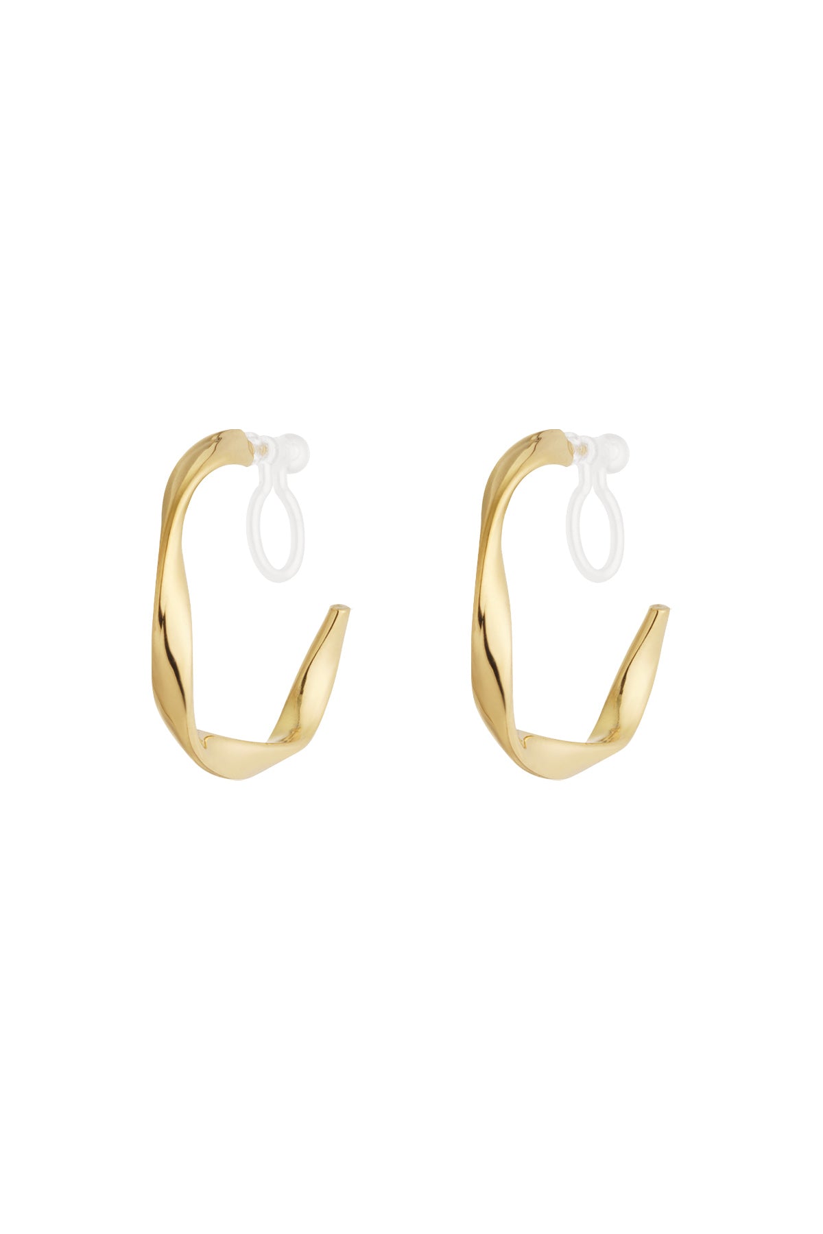 Twist Earrings Clip Gold | Gouden Gedraaide Clip Oorbellen