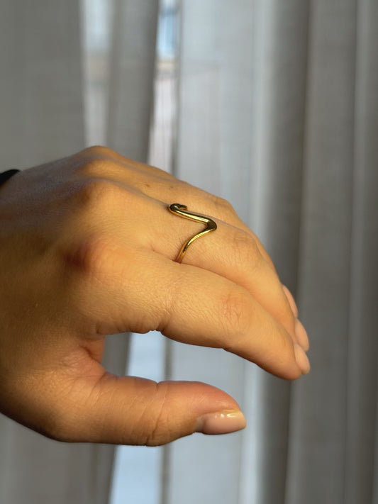 Gold Wave Ring | Gouden Golf Ring