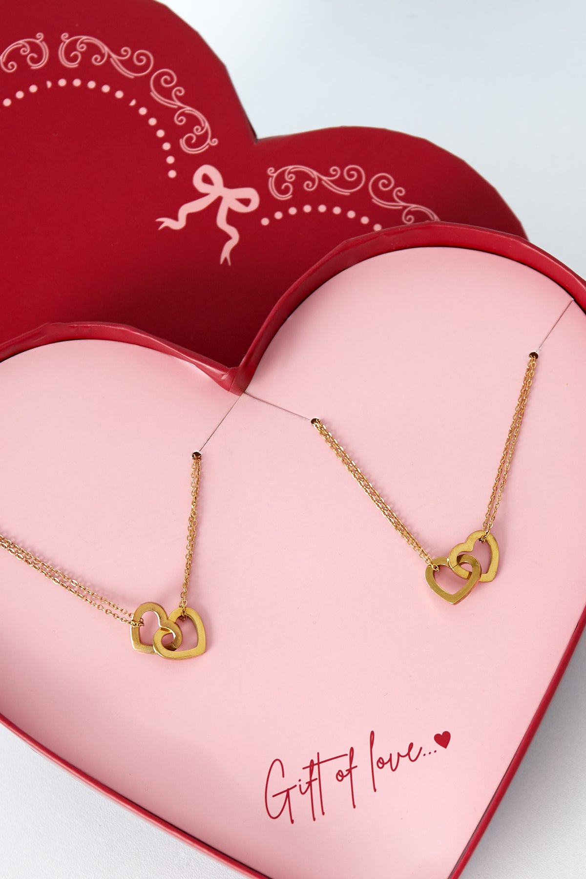 Heart gift box | 2 Matching Hartjes Kettingen