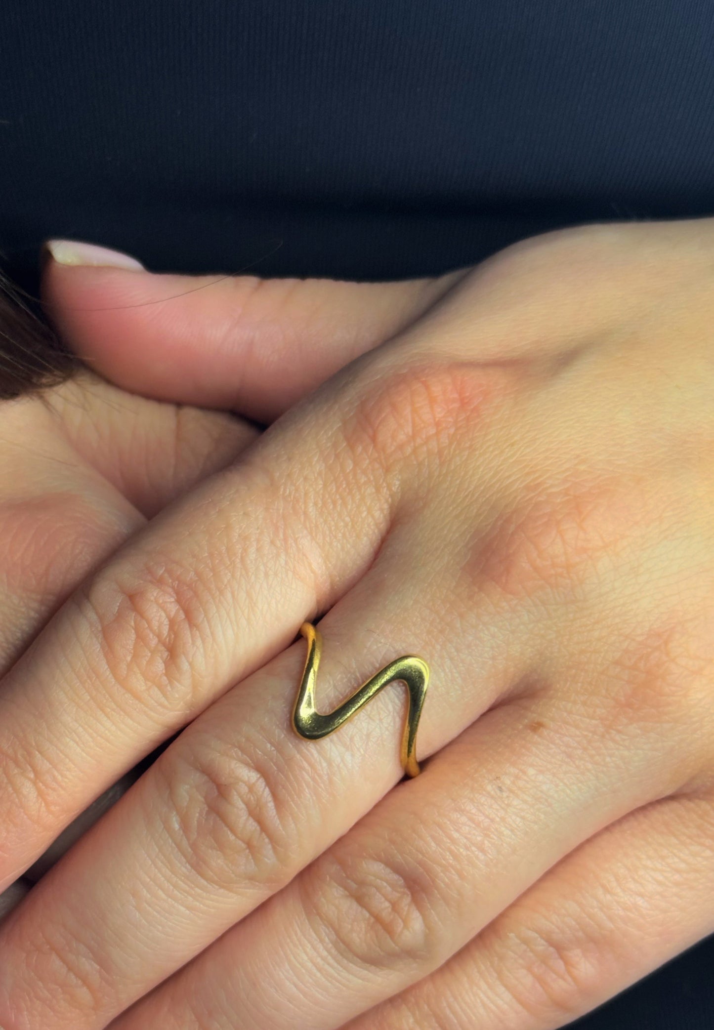 Gold Wave Ring | Gouden Golf Ring