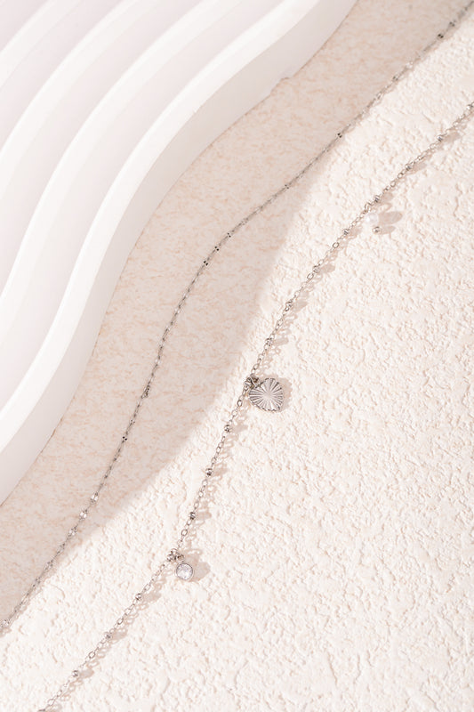 Love Heart Silver | Zilveren Dubbele Ketting met Hart & Bedels