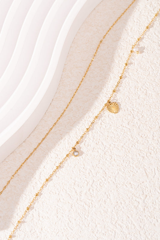 Love Heart Gold | Gouden Dubbele Ketting met Hart & Bedels