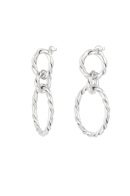 Twist Hoops Silver | Zilveren Gedraaide Hoepel Oorbellen