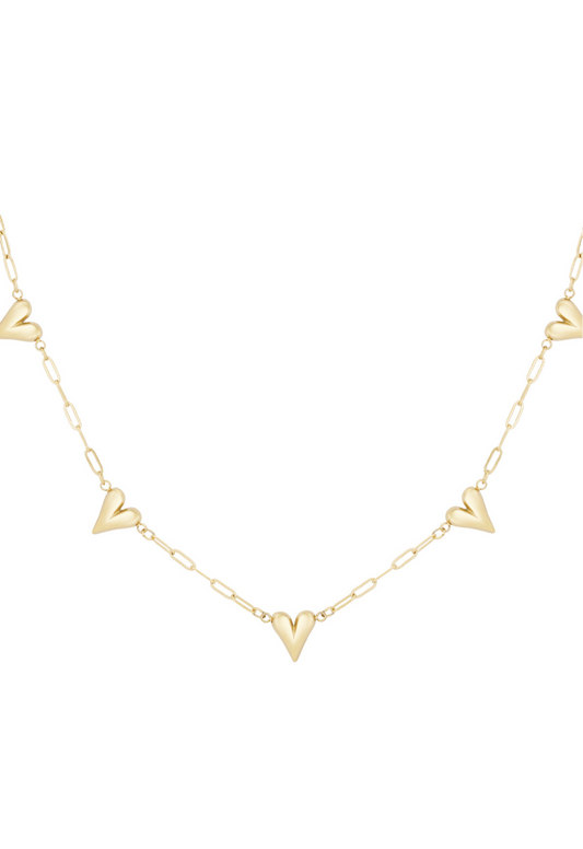 Gold Hearts Necklace | Gouden Hartjes Ketting