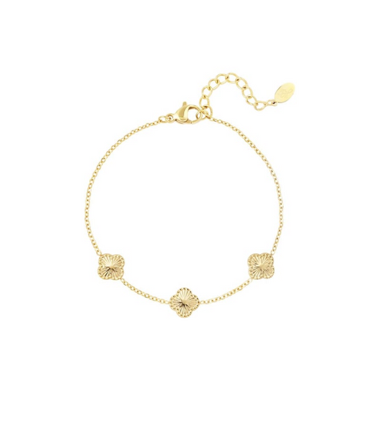 Gold Lucky Clover Bracelet | Gouden Geluksklaver Armband