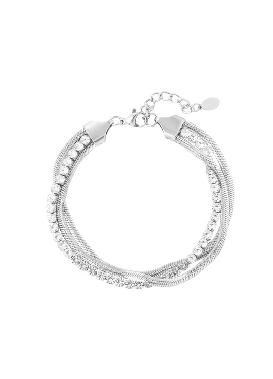 Tripple Shine Bracelet Silver | Zilveren Gelaagde Armband
