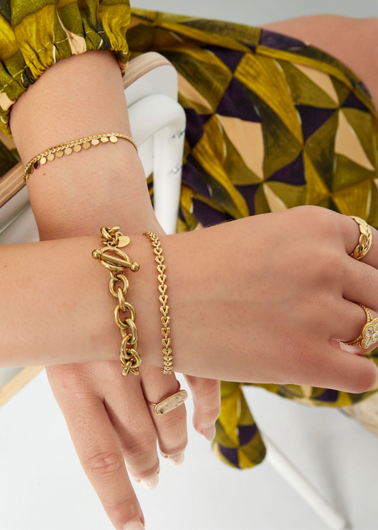 Linked Hearts Bracelet Gold | Gouden Hartjes Armband