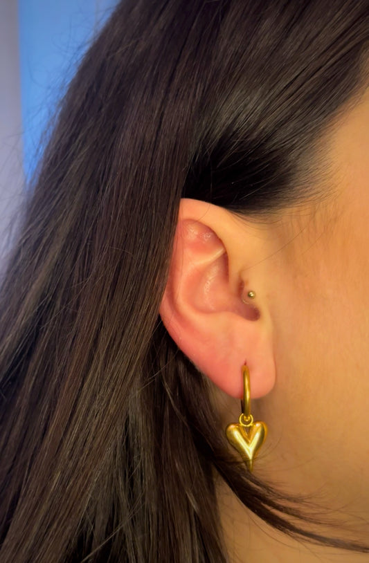 Gold Heart Earrings | Gouden Hart Oorbellen