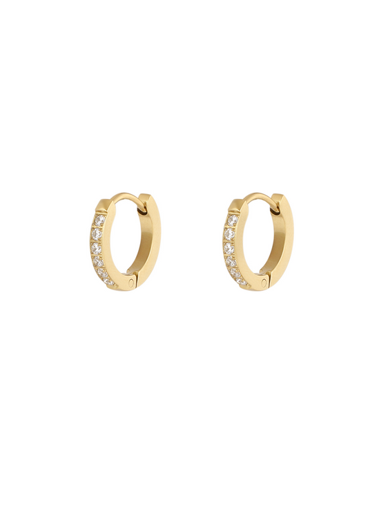 Diamond Earrings Gold | Gouden Oorbellen Met Steentjes