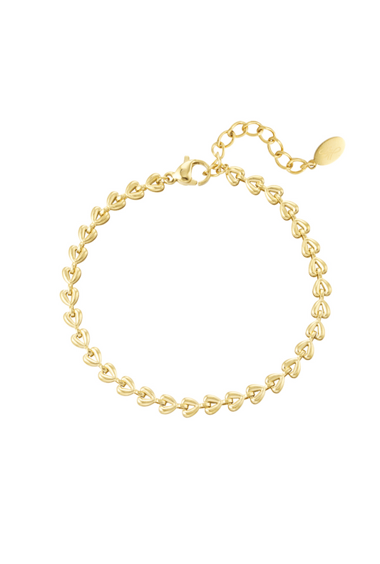 Linked Hearts Bracelet Gold | Gouden Hartjes Armband