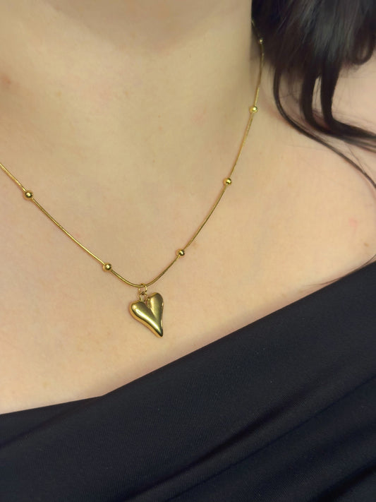 Gold Heart Necklace | Gouden Hartjes Ketting