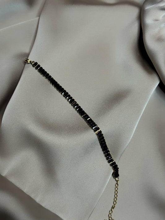 Noir Stone Bracelet | Zwarte Steentjes Armband