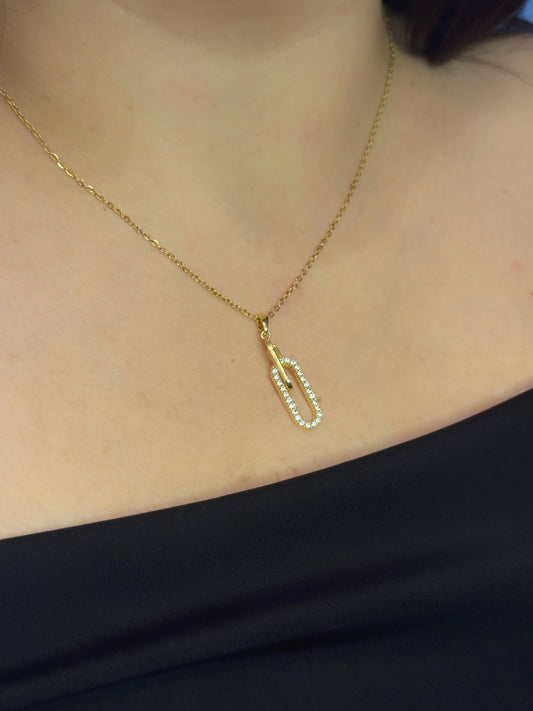 Zirkonia Chain Necklace | Zirkonia Schakel Ketting